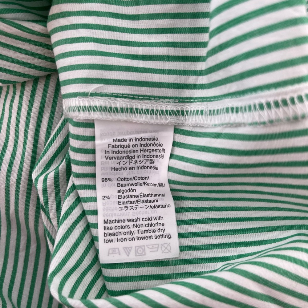 J. Crew Green Striped Sleeveless Blouse - Picture 6 of 6